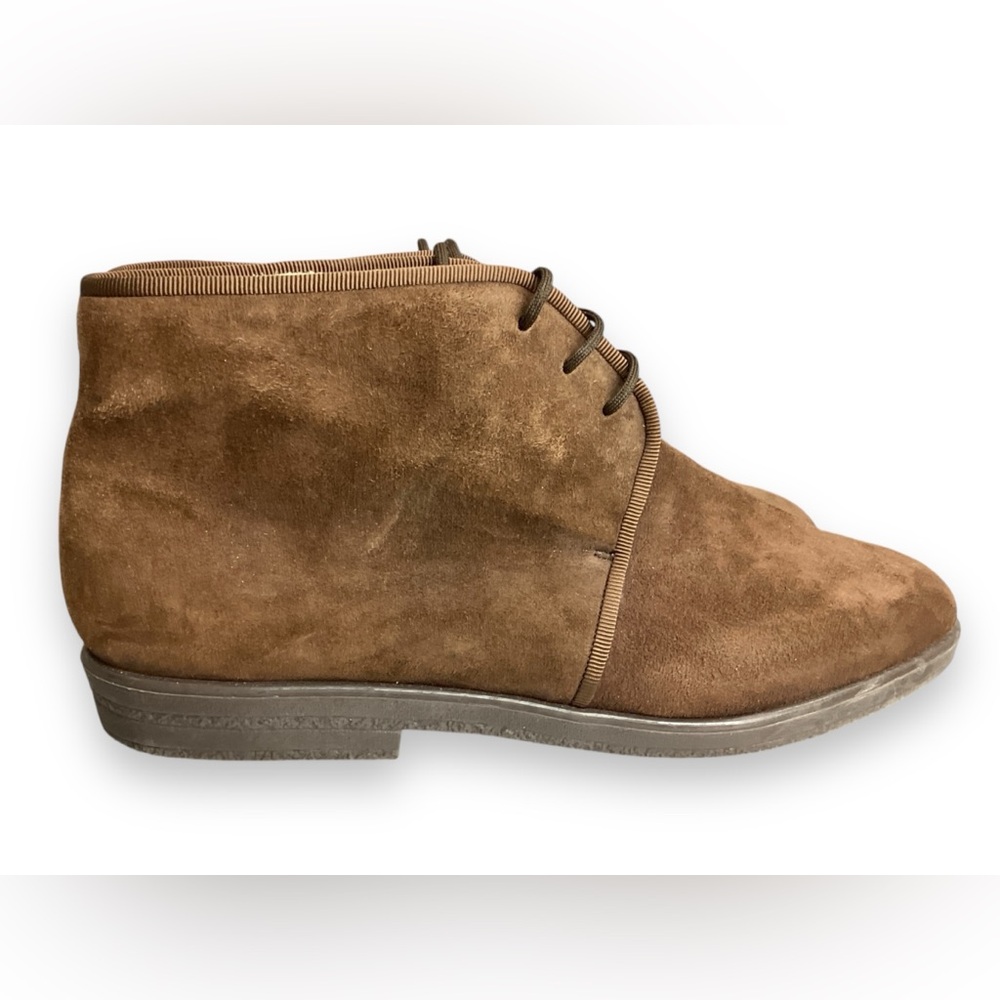 RANGONI Brown Suede Tie Booties size 6.5 37 flats